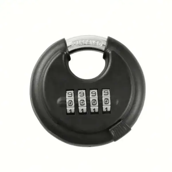 High-security zinc alloy cycle lock featuring a durable, anti-cutting design and a four-digit combination for reliable bike security. Perfect for protecting bicycles against theft.