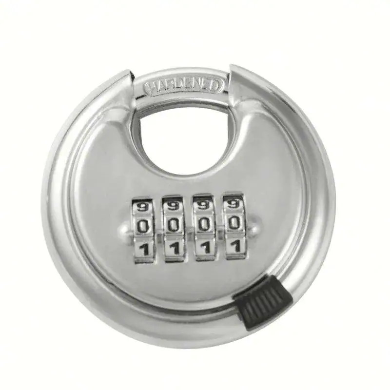 Close-up of a durable zinc alloy cycle padlock with combination dials, designed for bike security and anti-theft protection.