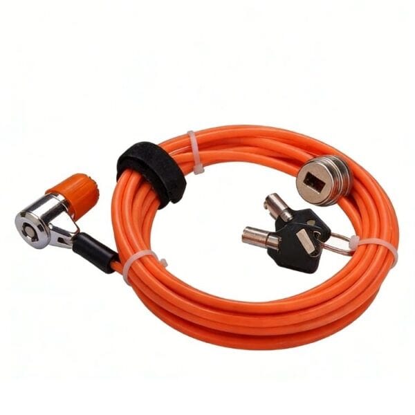 Heavy-duty orange extension cord with plug, socket, and safety cap, ideal for electrical connections in marine, industrial, and outdoor settings. Durable and reliable for consistent power delivery.