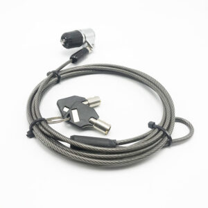 Cable lock with key and combination lock, security cable for electronics and valuables, essential anti-theft security device, durable stainless steel, flexible and reusable.