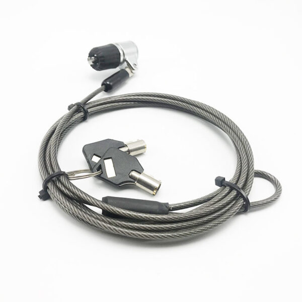 Cable lock with key and combination lock, security cable for electronics and valuables, essential anti-theft security device, durable stainless steel, flexible and reusable.