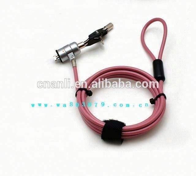 Pink medical cable with metal connector for medical equipment and tubing, laboratory or hospital use.