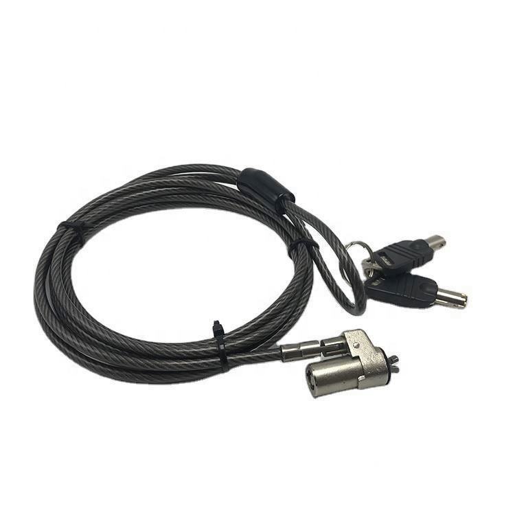 Black security cable with lock and connectors for electronic devices, anti-theft security cable, cable lock for laptops and electronics, deepblue security accessories, durable security cable security loop.