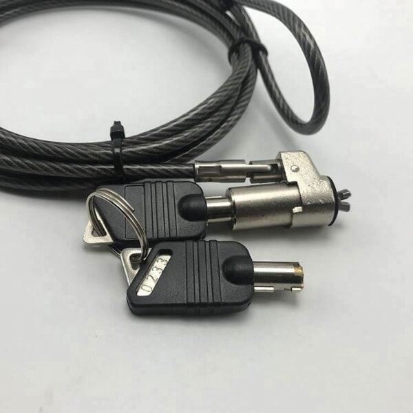 High-quality bicycle lock with cable and key for secure bike protection.