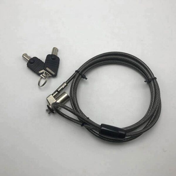 Security cable lock with keys for electronics and laptop security.