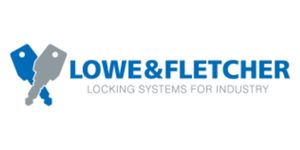 Lowe & Fletcher industrial locking systems logo, featuring a stylized key graphic, emphasizing security and industrial lock solutions for commercial applications.