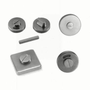 Extra security lock components for doors or windows with metal screws, latch, and matching hardware for enhanced safety and durability.