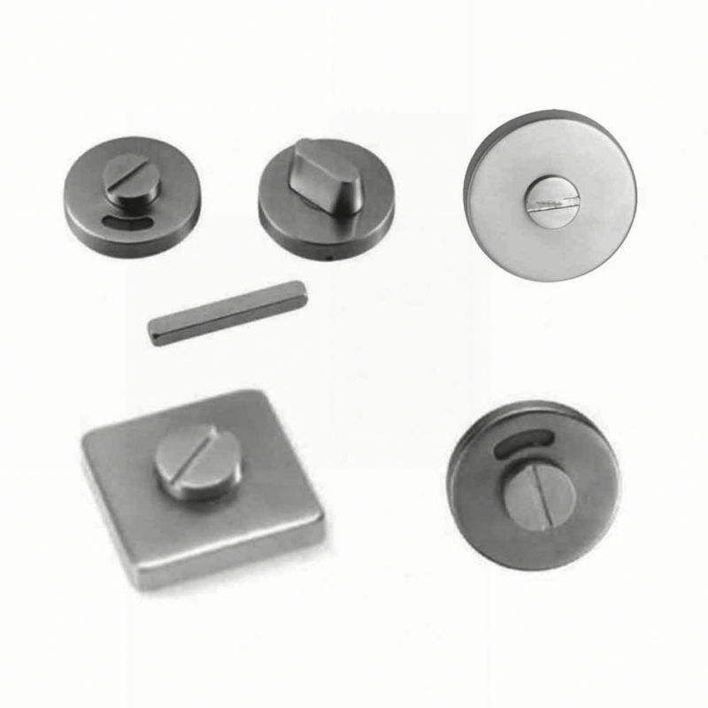 Extra security lock components for doors or windows with metal screws, latch, and matching hardware for enhanced safety and durability.