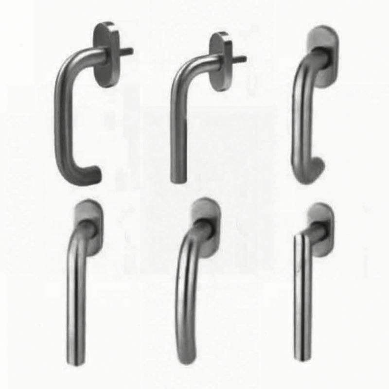 1. Stainless steel grab bars with various angles and designs for bathroom safety and accessibility.