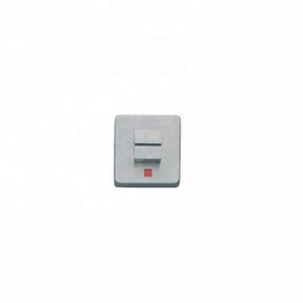 Switch on white wall plate with a red indicator light for electrical control and home automation systems.