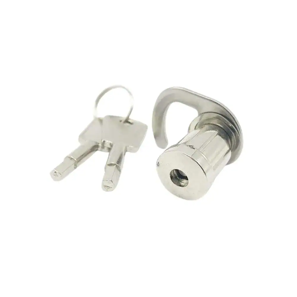 Secure commercial freezer lock cylinder with key for enhanced safety.