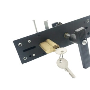 Secure garage door lock assembly with key, designed for reliable locking and safety. Ideal for wholesale purchase, featuring durable construction and easy installation for enhanced security.