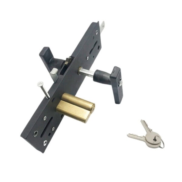 Secure garage door lock assembly with key, ideal for wholesale purchase. Durable lock mechanism with key for enhanced security and reliable operation on garage doors.
