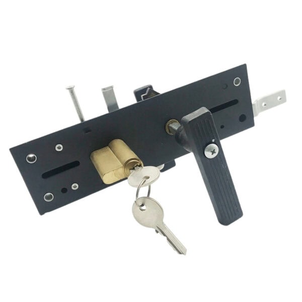 Secure garage door lock assembly featuring a key lock mechanism, ideal for wholesale purchase. Designed for durability and security, this lock ensures reliable protection for garage doors.