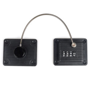 High-security fitness lock with combination keypad and steel cable for gym lockers and storage units. Durable, tamper-proof design ideal for secure access control.