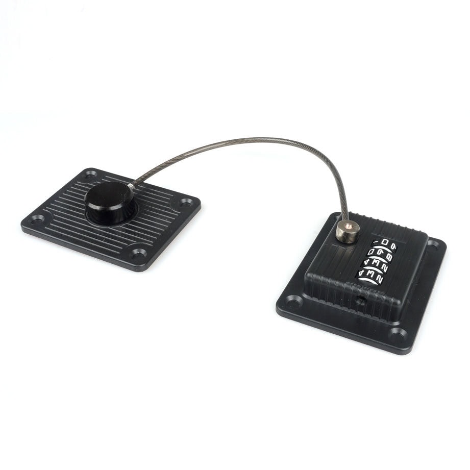 ALt text: Anli lock with combination keypad and cable lock for securing valuables, featuring durable materials and easy-to-use combo lock mechanism.