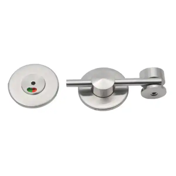 Anli Lock keyless bathroom door lock with thumb turn mechanism, ideal for cubicles and restroom doors, made of durable stainless steel for secure and easy access.