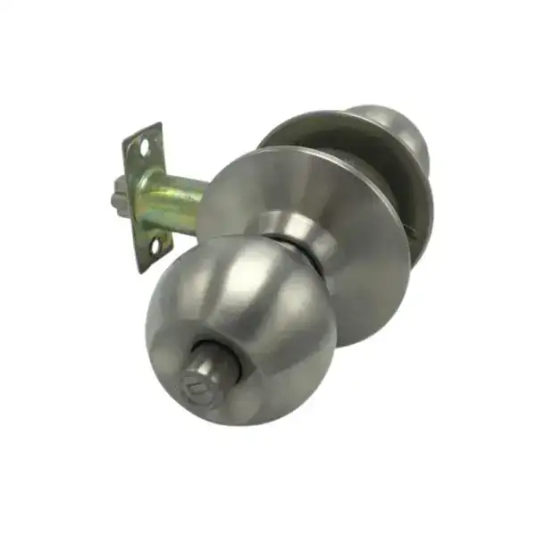 Secure privacy door knob with durable metal construction, ideal for interior doors requiring privacy locking. Easy to install and suitable for residential and commercial use.