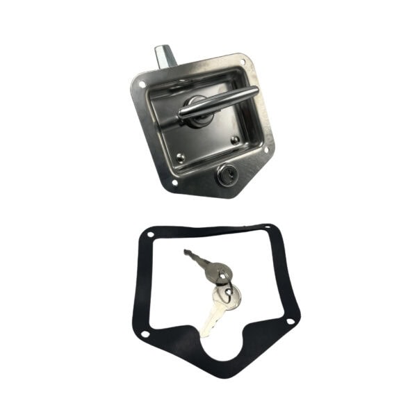 Security stainless steel T handle lock with gasket and matching keys for durable, weather-resistant security solutions. Ideal for industrial and commercial applications.