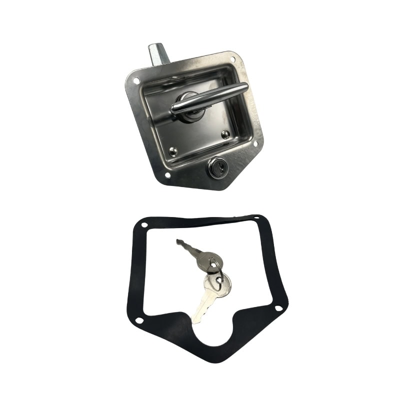 Security stainless steel T handle lock with gasket and matching keys for durable, weather-resistant security solutions. Ideal for industrial and commercial applications.