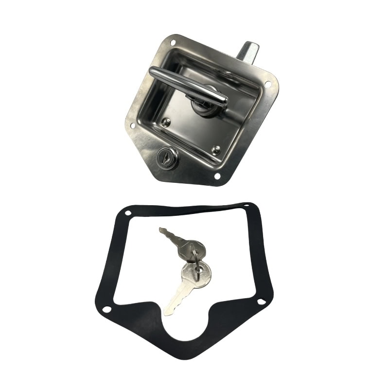 Security stainless steel T handle lock with gasket and key for durable, weather-resistant security solutions. Ideal for industrial, commercial, and outdoor applications.