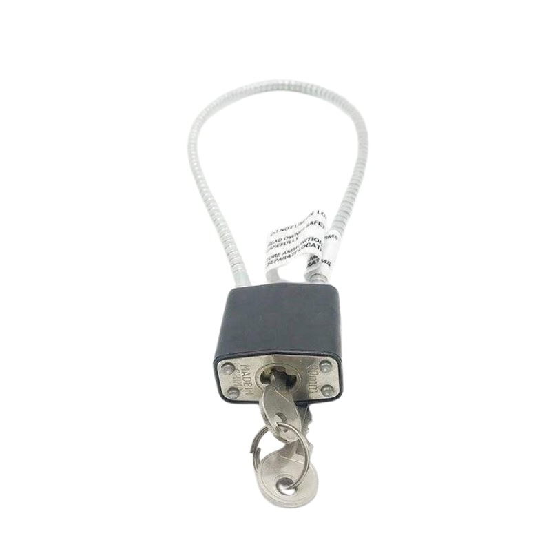 Secure cable padlock with key for versatile locking solutions.