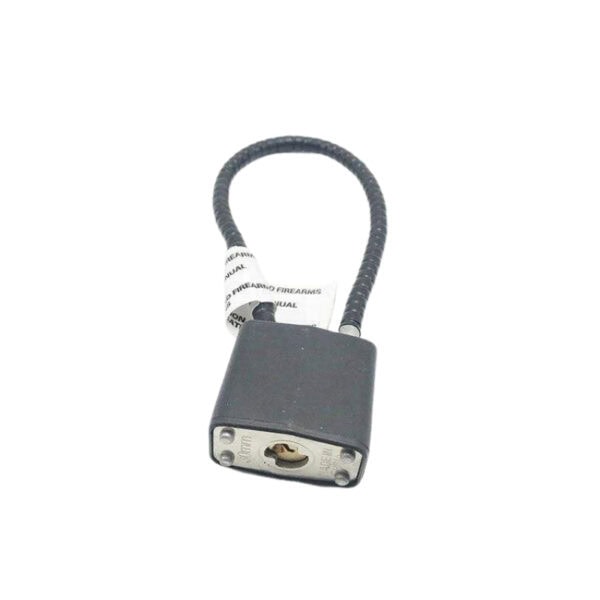 Secure cable padlock with key for versatile locking solutions.