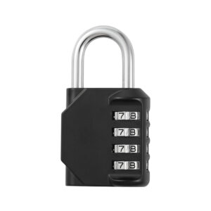 Secure 4-digit zinc alloy gym locker padlock with combination dial for reliable security. Perfect for gym, school, or sports locker storage. Durable and easy to use.