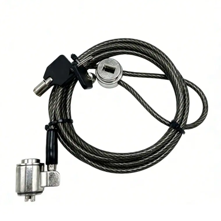 High-security locking cable with key lock, designed for securing bicycles, motorcycles, or other valuables. Made of durable steel with a flexible cable for versatile use.