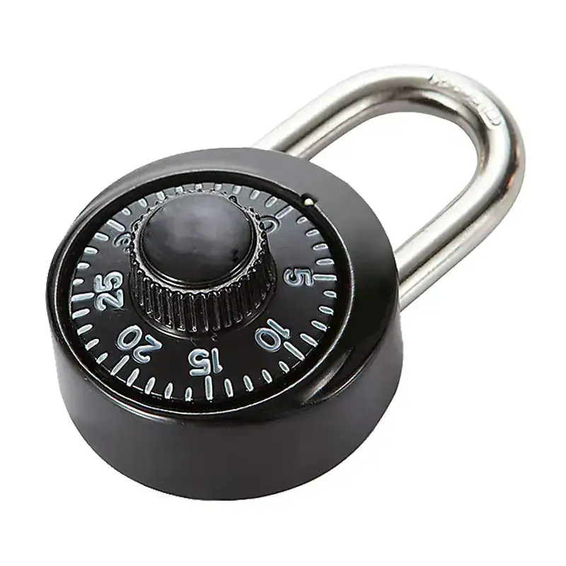 Secure your gym or school locker with this durable dial combination lock, featuring a sturdy metal shackle and easy-to-use numeric dial for reliable security.