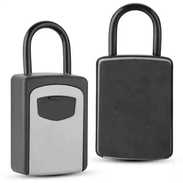 Secure key storage lock box with durable construction and combination lock for easy access. Ideal for property management, real estate, and outdoor use.